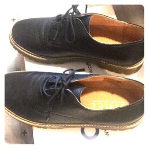 Office black leather shoes lace up size 38 new